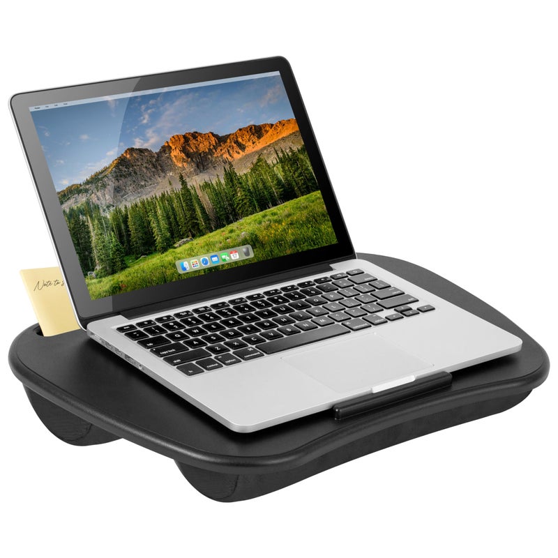 LAPGEAR MyDesk Lap Desk with Device Ledge and Phone Holder - Black - Fits up to 15.6 Inch Laptops - Style No. 44448 - Image 1